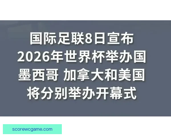 2026年世界杯将在三国举办 美国 加拿大 墨西哥联合承办盛会
